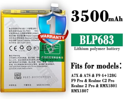 Image of Original BLP683 Battery for Oppo K1 / A7X / A7S / F9 4+ 128G F9 PRO / C2 PRO / 2 PRO / RMX1801,RMX1807 Battery with 1 Year Warranty **** (N00103)