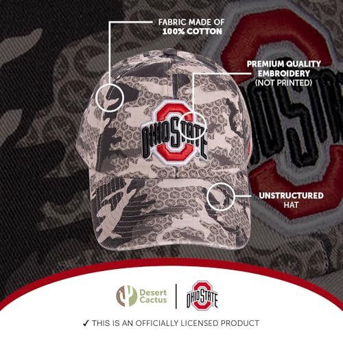 Gorra bordada ajustable OSU Buckeyes gris miniatura 4