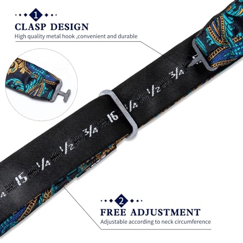 Corbata de moño ajustable para hombre paisley boda miniatura 7