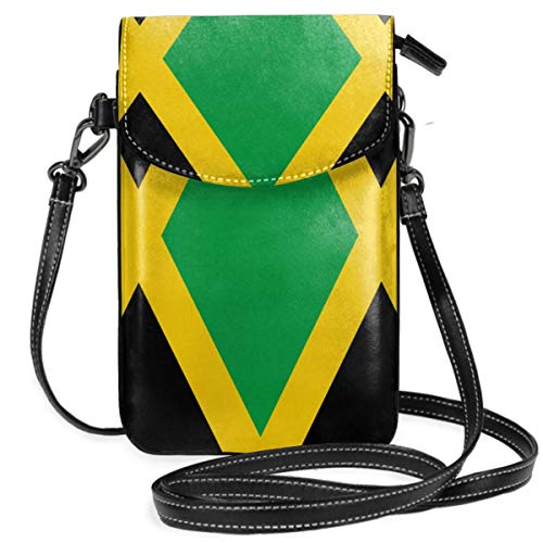 Preisvergleich Produktbild Jamaikanische Flagge Kleine Crossbody Handy Geldbörse Tasche Smartphone Geldbörse Geldbörse mit abnehmbarem Gurt-F05