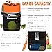 Dog Treat Pouch Pet Training Bag for Small to Large Dogs, Treat Tote Carry Kibble Snacks Toys for Training Reward Walking, Metal Clip, Waist belt, Shoulder Strap, Poop Bag Dispenser, Black with Orange