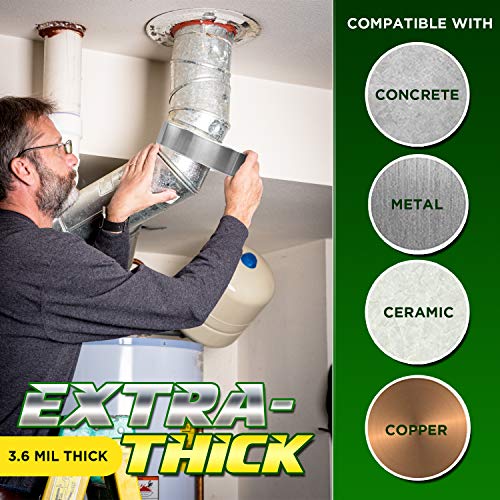 New: Professional Grade Aluminum Foil Tape — 3 Pack — 2 inch x 105 feet — 3.6 Mil Extra Thick HVAC Tape for Sealing and Patching Hot and Cold Air Ducts, Insulation, and Metal Repair