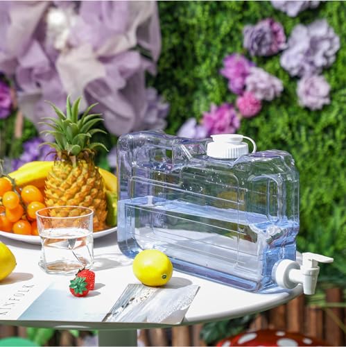 Image of Funnymoom 12 Pcs Drink Water Dispenser for Fridge 1.1 Gallon Beverage Dispenser with Spigot Plastic Reusable Refrigerator Water Dispensers Waters Jug Container for Party Outdoors Camping Hiking Home