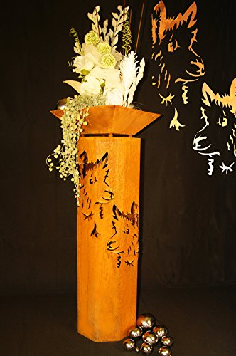 Levandeo Gartenstecker Willkommen - 95cm Eisen Stele In Rostoptik