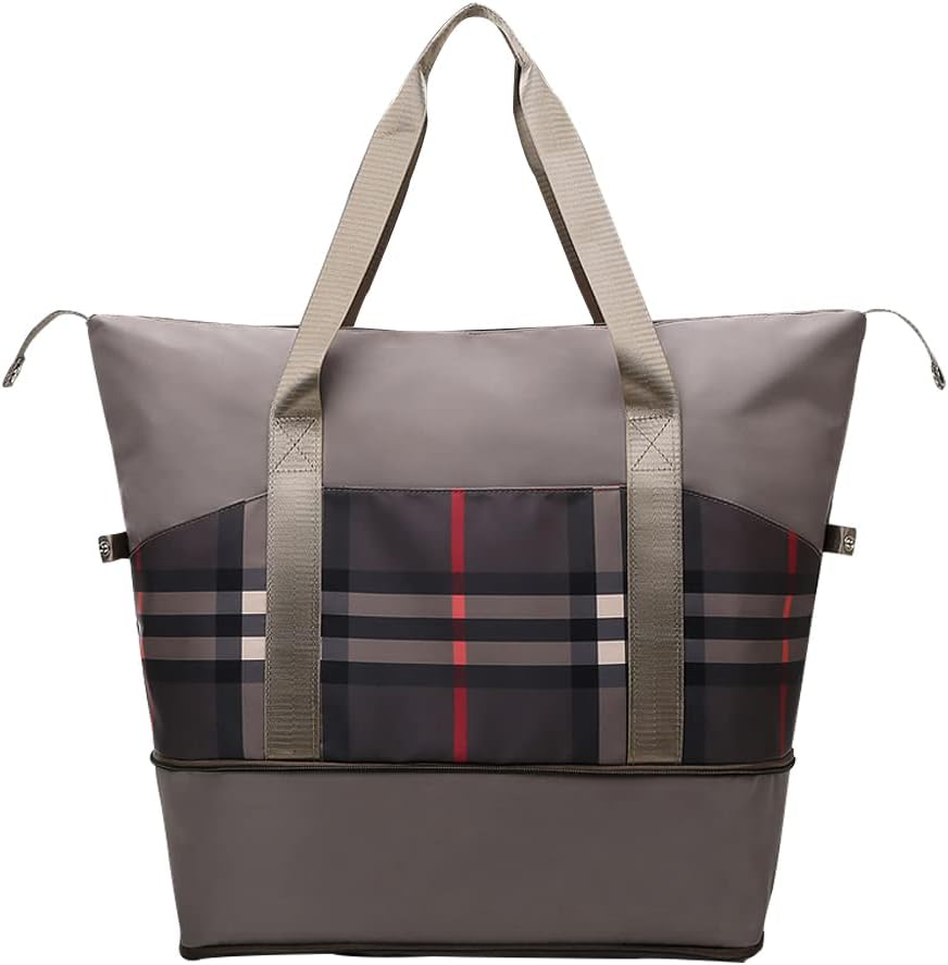 Large Capacity Travel Luggage Bag, Women's Tote to Carry Airplane Fits Under Seat, Men's Short Business Carry-on Sports Gym Dry and Wet Separation Bag(Business Gray), XL0830