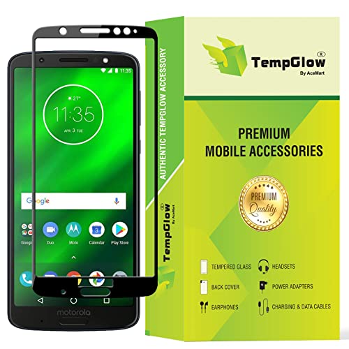 Image of Screen Protector for Motorola Moto G6 Plus Black Tempered Glass Edge-to-Edge 6D Screen Guard With Installation Kit