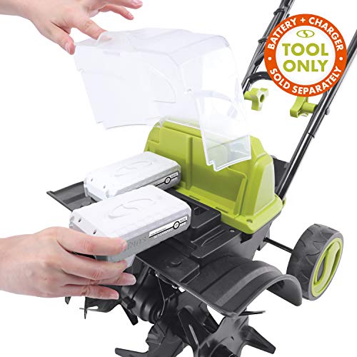 Sun Joe 24V-X2-TLR14-CT Cordless Front Tiller/Cultivator 4 Tines, Tool Only