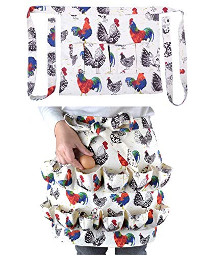Egg Apron 2 PackAdult 12 Pockets  Child 3 Pockets Gathering and Collecting Chicken Duck Goose Egg Suitable for Housewife Farmhouse Kitchen Restaurant Parent-Child Activities