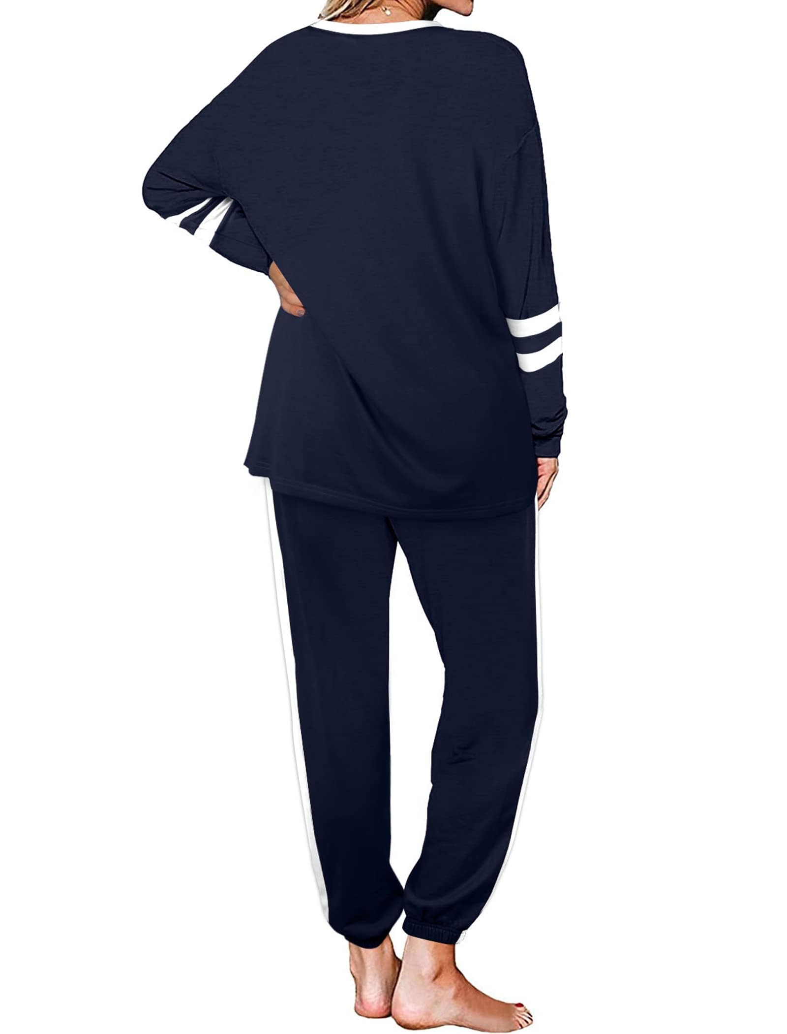 Desol Damen Trainingsanzug Jogginganzug Zweiteiler - Rundhals Langarm Oberteil Und Hose Herbst Outfit Damen, Trainings & Lounge-Set für Sport, Haus & Freizeit
