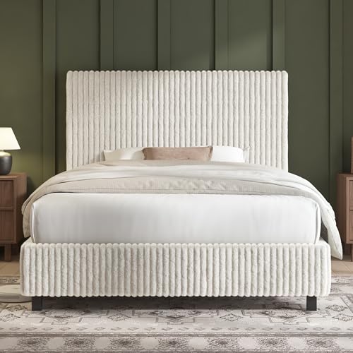 Image of AMERLIFE Twin Bed Frame, Cream