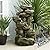 Alpine Corporation WIN1008 Indoor/Outdoor Floor Aged Stone Fountain with LED Lights, Cascading Stone Water Fountain 39", Gray