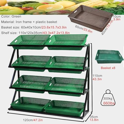 Espositore da banco per Frutta e Verdura - Ideale per Snack, Prodotti freschi, supermercati e mercati - Perfetto per l'allestimento di Negozi di Alimentari.