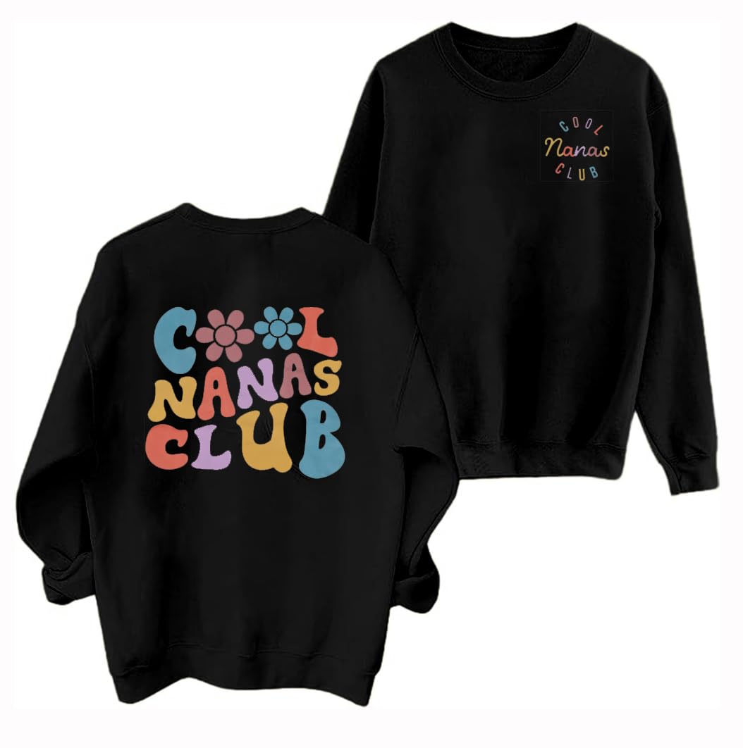 EGELEXY Grandma Sweatshirt Cool Nana Shirt Women Nana Club Shirts Blessed Nana Pullover Shirt Nana Long Sleeve Tops