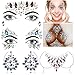 Konsait 4 set strass autocollant visage, bijoux visage festival Tatouage Temporaire Adhesif Strass Visage Bindi Bijoux pour Femme visage Corps