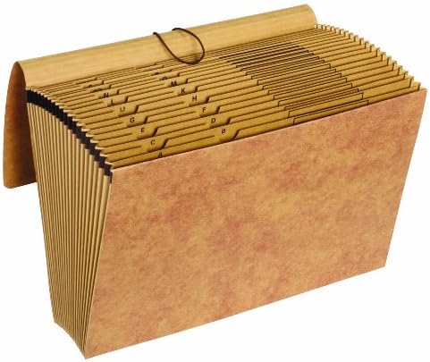 Globe Weis Pendaflex Kraft Expanding File with Flap and Elastic Closure, 21 Pockets, A-Z Index, Legal Size, (1819AE),Brown