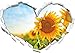 Produktbild Stil.Zeit Sonnenblumen Sonnenblumenfeld Sonnenblumenkerne Sonnenschein Herzform im 3D-Look, Wand- oder Türaufkleber Format: 92x64.5cm, Wandsticker, Wandtattoo, Wanddekoratio