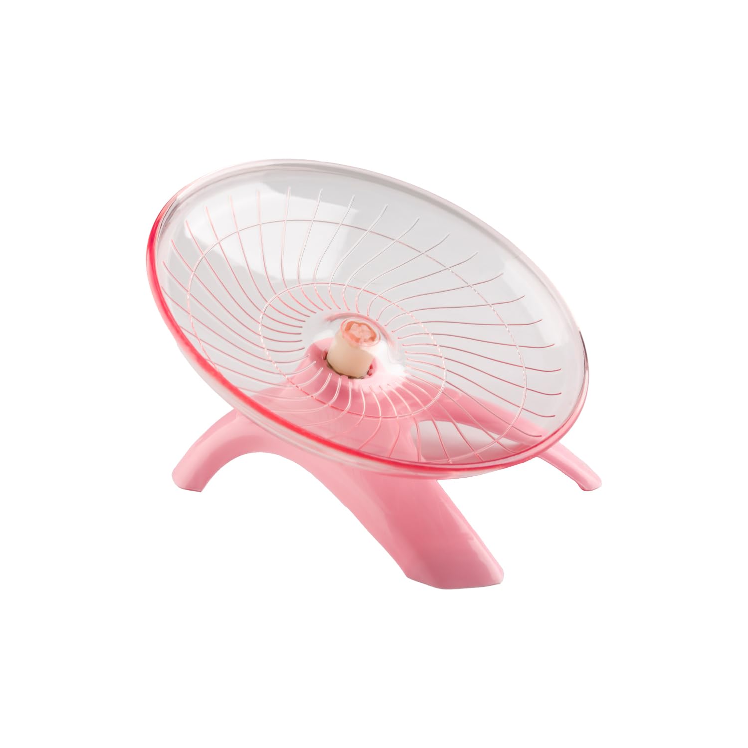 Bojueshaw Silent Hamster Wheel,Flying Saucer Exercise Wheel,Ultra Quiet Running Spinner for Syrian,Guinea Pig,Chinchilla,Pet Mice(Pink)