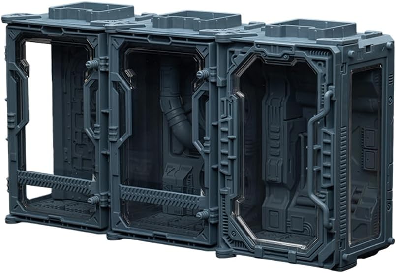 JOYTOY 1/25 Action Figure Individual Soldier Hangar Display Case Titanium Grey Set