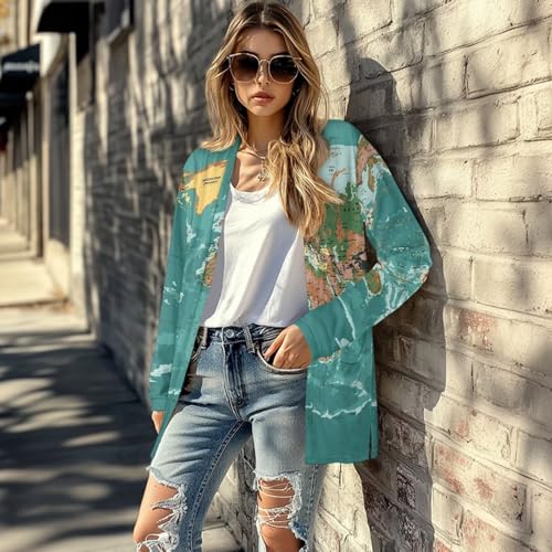 Image of Womens Open Fron Cardigan Sweaters Long Sleeve Tops Daily Coats