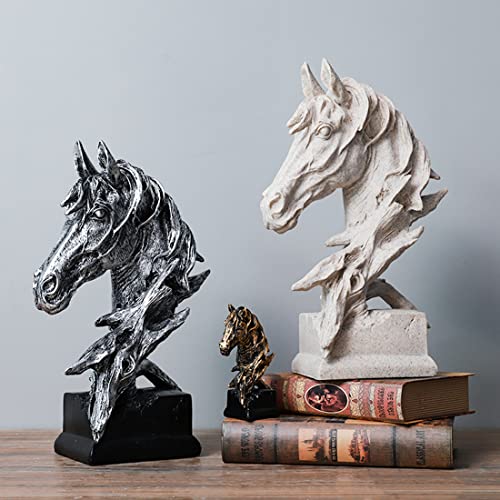 Estatua decorativa caballo cabeza de resina 11.8 in miniatura 5