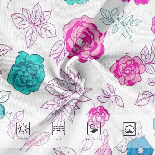 Colorful Roses Floral Girl Underwear, Toddler Girl Panties, Cotton Underwear for Girls, 2–8 Years3