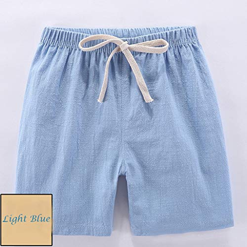 Linen Shorts for Toddler Boys Summer Elastic Waisted Boys Athletic Shorts with Drawstring Solid Pull-On Jogger Pants4