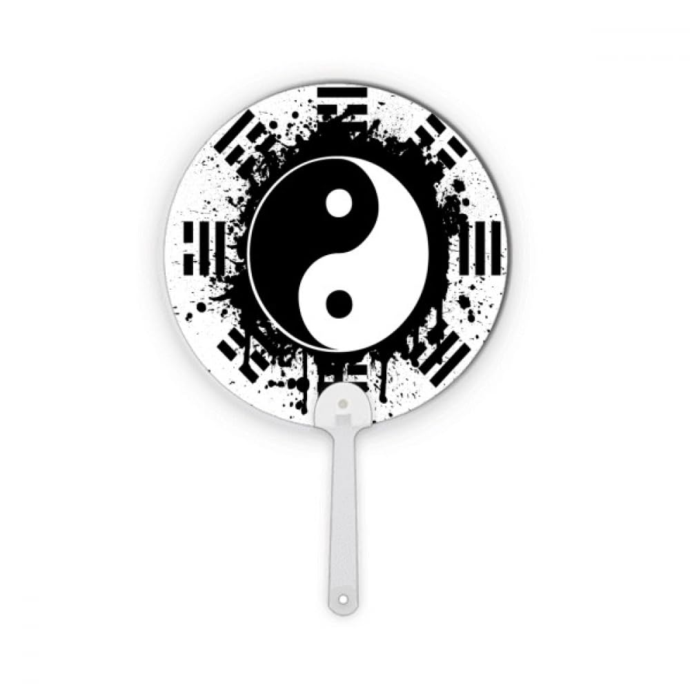 Éventail de Décoration Chinoise Rond Plastique Taiji Yin-yang Huit Diagrammes