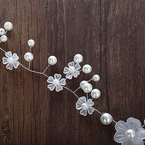 Frauen Hochzeit Haarschmuck Perle Blume Stirnband Braut weiche Kette Haarband Kristall handgemachte Tiaras Kopfbedeckung