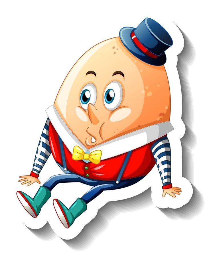 Humpty Dumpty Egg Size 2' or 4' or 6” Genuine...