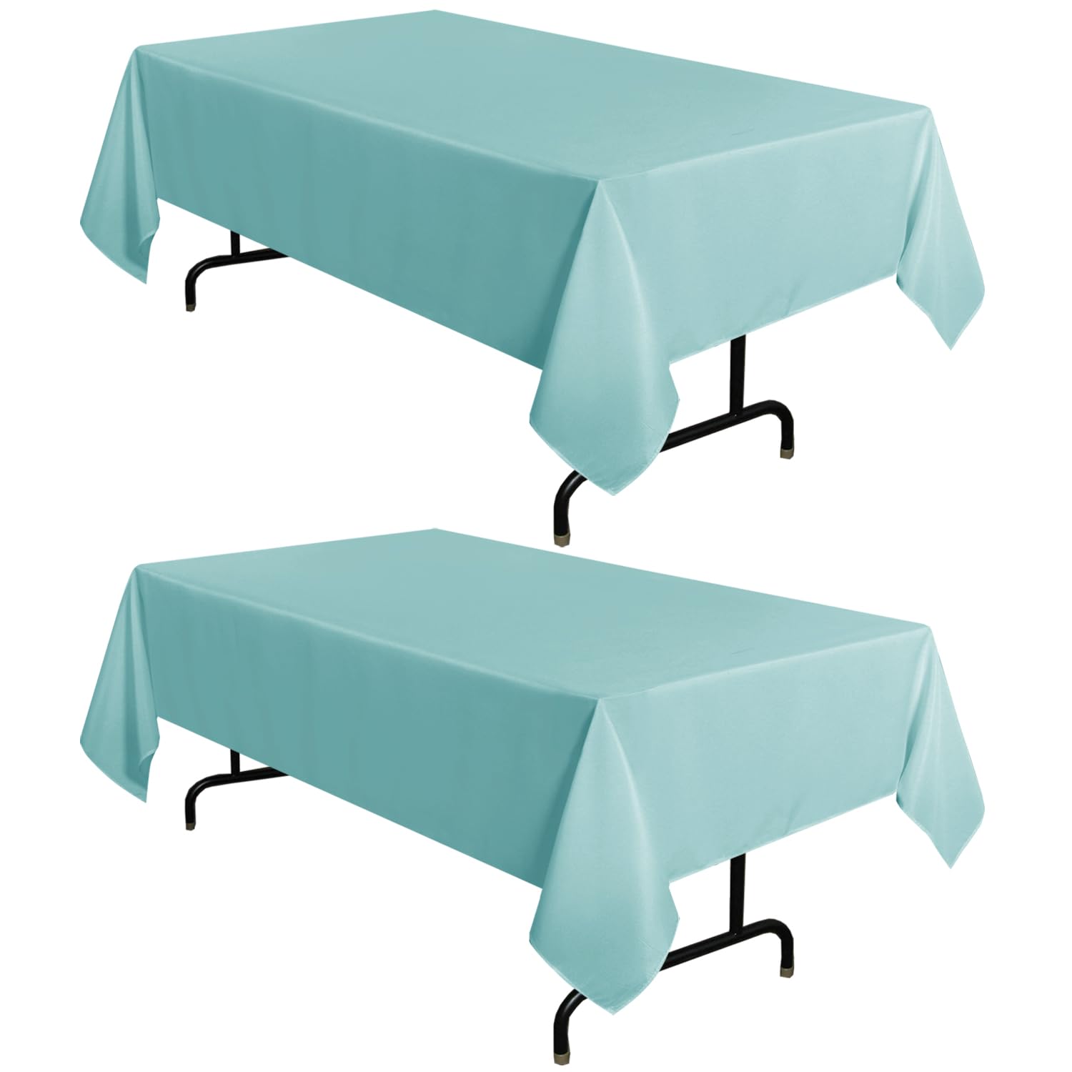 sancua 2 Pack Turquoise Tablecloths 60x102 Inch for 6 Feet Rectangle Tables
