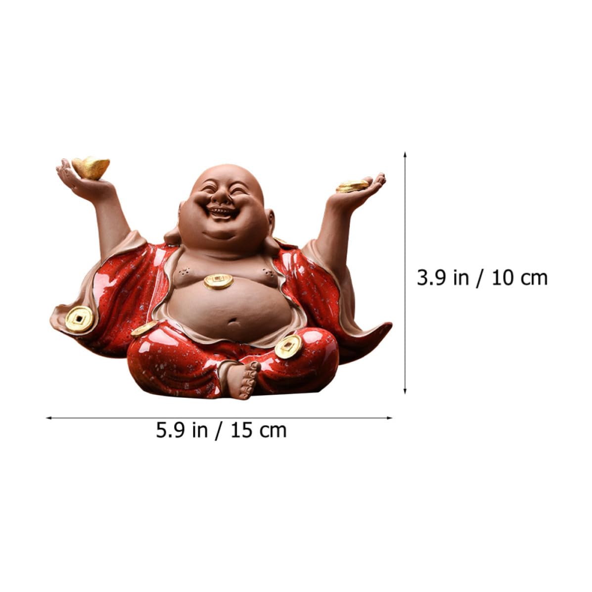 ibasenice Escultura de Buda Maitreya Creativa de Cerámica Fina Artesanía y Resistente para Decoración de Casa de Té y Souvenirs Festivos