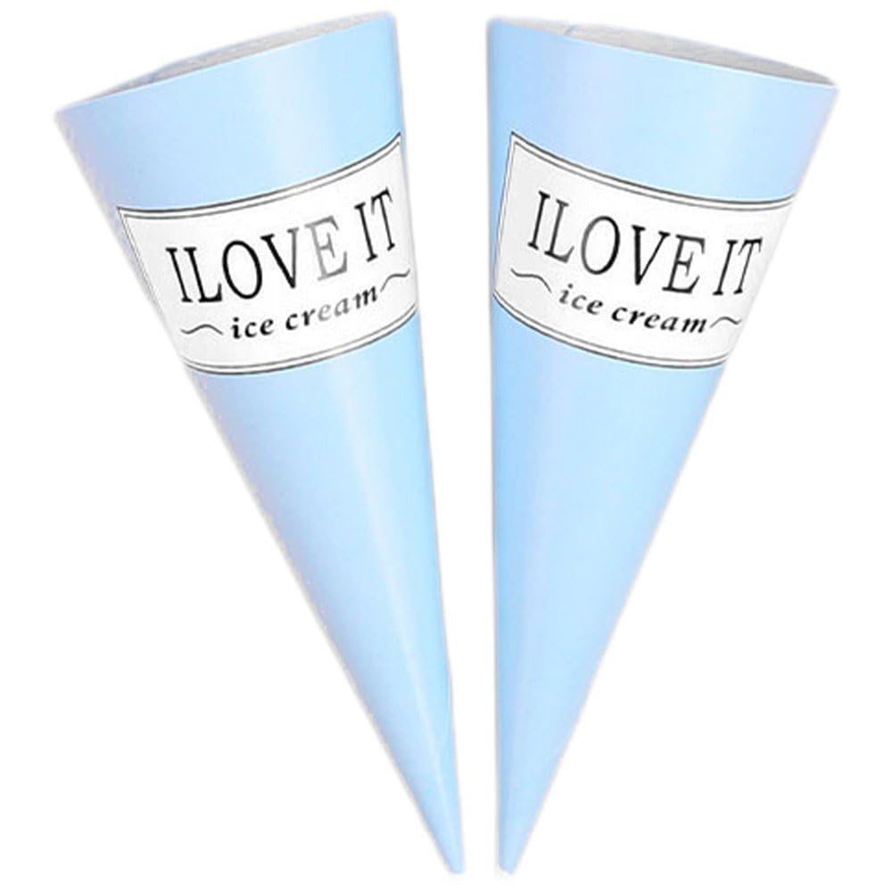 Lot de 100 cônes de neige jetables en papier pour desserts glacés, parfaits pour les glaçons, la neige fondue et les sorbets