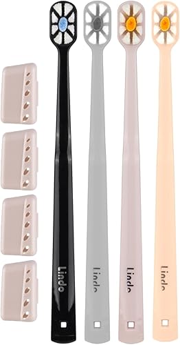 Lindo Cepillo de dientes pulidor, para encías y dientes sensibles, más de 12000 cerdas ultrafinas, suave y suave, limpieza profunda, paquete de 4