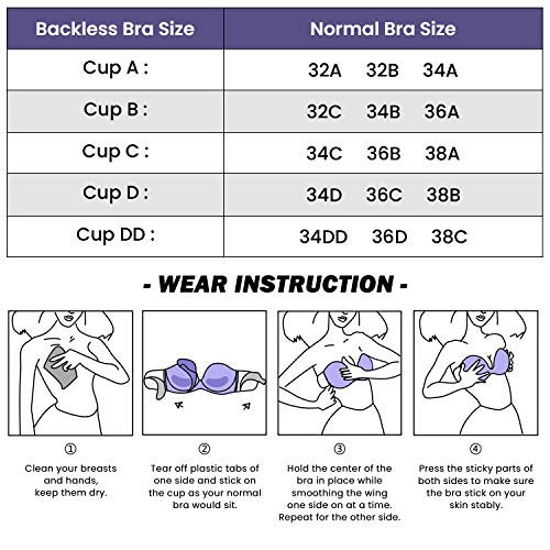 Autbre AUB-818-LC-DD2 Women'S Backless Strapless Bra Push Up Adhesive Plunge Invisible Reusable Padded Sticky Bra thumb #4