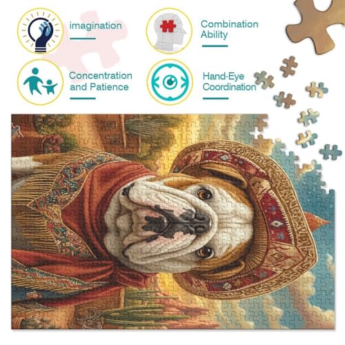 Puzzle de bulldog de 1000 piezas para adultos, un desafío educativo de 70x50 cm 4