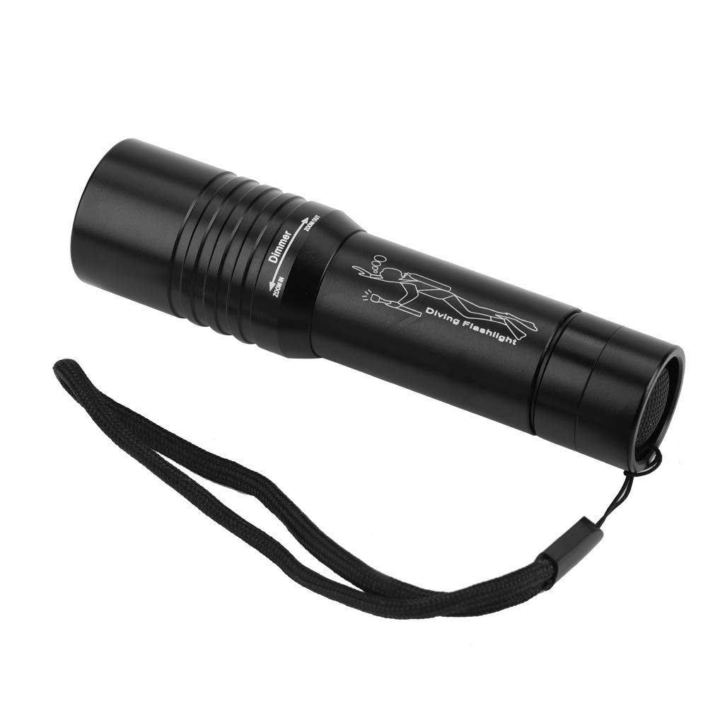 High Hardness Handheld Zoomable Underwater 1200LM LED Diving Flashlight Battery Power for Diving Fishing Hiking Camping