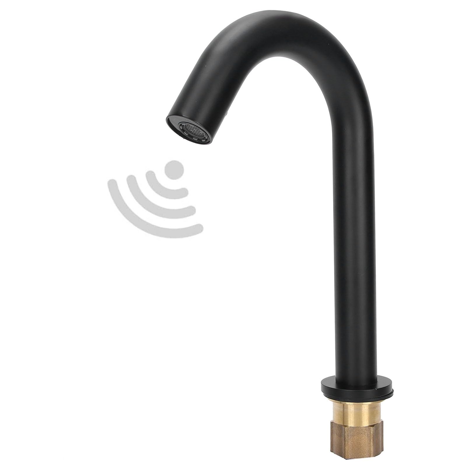 Grifo con Sensor Automático, Grifo de Cobre Negro G1/2 con Batería Fría Individual para Lavabo de Cocina y Baño