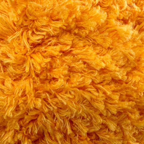 Image of Plush Faux Fur Bulky Yarn, Super Soft Fluffy Fuzzy for Knitting Crocheting Crafting, 100 Gram (3.53 Ounces) 109 Yards (100 Meters) (Orange Peel) (3 Skeins)