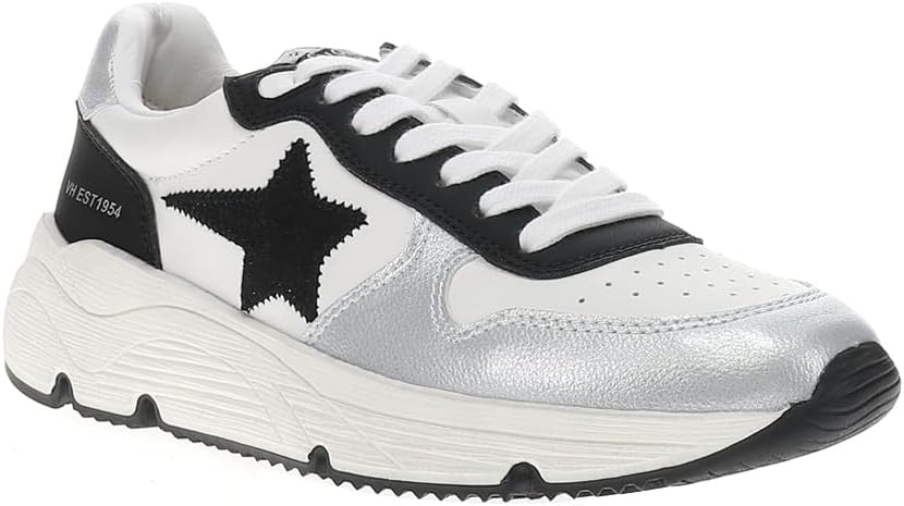 VINTAGE HAVANA Womens Nova Platform Lace Up Sneakers Shoes Casual - Black, Silver, White