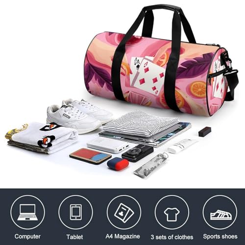 Vintage Poker Gym Bag Travel Duffel Bag Lightweight Carry On Weekender Bag Tote Bags for Women Men4