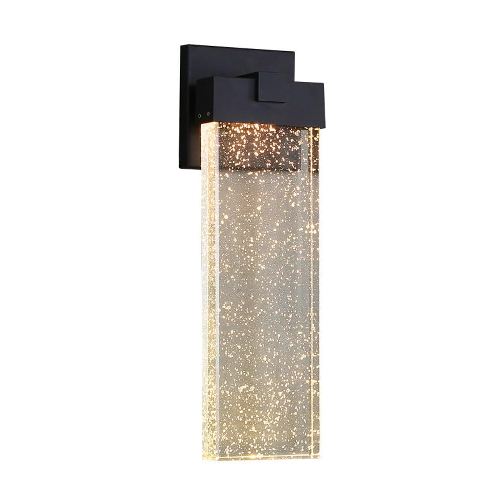 Applique da parete for esterni/interni con vetro a bolle di cristallo, applique da esterno impermeabili, lanterne da parete a LED, luci da veranda, luci da parete da 10 W 3000 K
