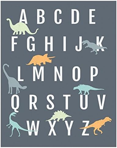 Dinosaur Alphabet Wall Art Print 24x36 Inch Print, Nursery Decor, ABC Poster, Kid's Room Decor, Gender Neutral Nursery Decor, Baby Room Decor, Playroom Decor, Children Wall Art, Dinosaur Nursery