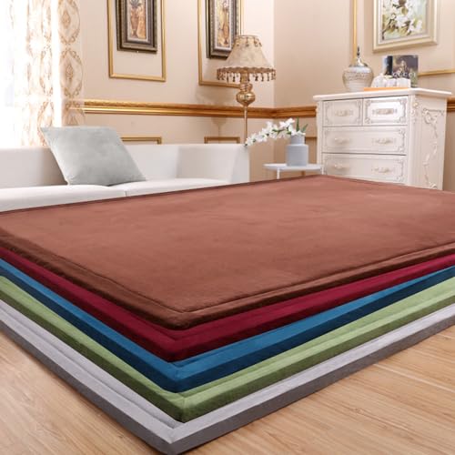 JABGF Personalised Size Area Rug, Soft Non-Slip Crawling Mat, Soft Fluffy Coral Velvet Floor Play Mat, Play Room Bedroom Area Mat, Custom Size Carpet