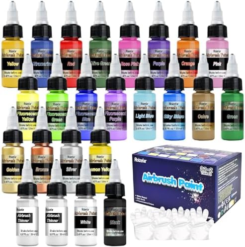 Magicfly Acrylic Airbrush Paint 16 Colours/30ml, Model Paint Ready to ...