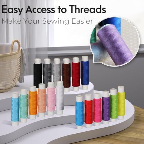 Image of VERAT 72 Pcs Sewing Kit with Box, Portable Sewing Supplies Set with 12 Thread Spools, Scissors, Needles, Tape Measure for DIY, Beginners, Adults, Emergency, Travel & Stitching Items Box for Home