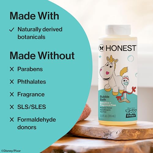 Image of The Honest Company Foaming Bubble Bath, Gentle on Skin, Dermatologist Tested, Tear Free, Hypoallergenic, Disney and Pixar's Toy Story, Sensitive Fragrance Free