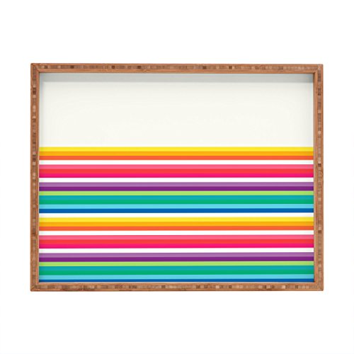 Deny Designs Jacqueline Maldonado Rainbow Stripe Indoor/Outdoor Rectangular Tray, 14 x 18