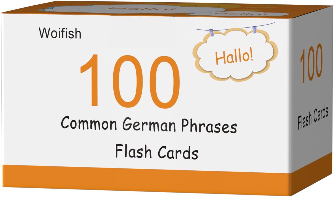 100 Essential German Phrases Flash Cards for Adults - Learn German Phrases for Beginners with Durable & Portable Flashcards- German Flashcards Simple Phrases