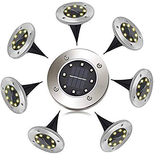 Jooayou Lampe Solaire Exterieure, 8 Led Luminaire Solaire Extérieur Jardin Eclairage, 6000K Blanc Etanche IP65 Lumière Solaire Extérieur