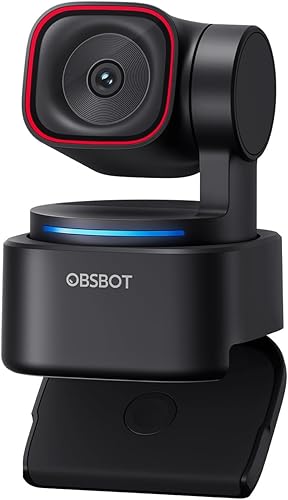 OBSBOT Tiny 3 Lite - Cámara web 4K de audio espacial con IA - Cámara PTZ compacta de seguimiento de IA con sensor de 1/2 pulgada, Tri-Mic, control
